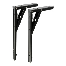 Folding bracket for tables and shelves of tundra, F001, 2 pcs., Length 300 mm., Steel, Black color 9703