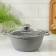 Pan, 2 l, d = 20 cm, h = 10.5 cm, glass cover, anti -stick coating, color light marble