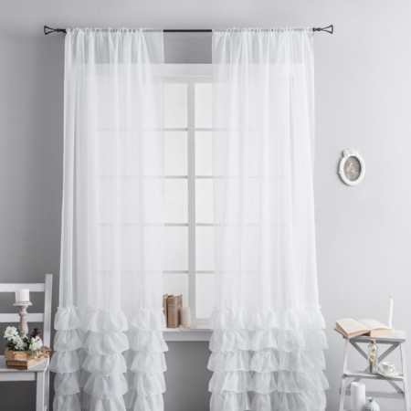Set of curtains "Noah", size 2x145x270 cm, white color