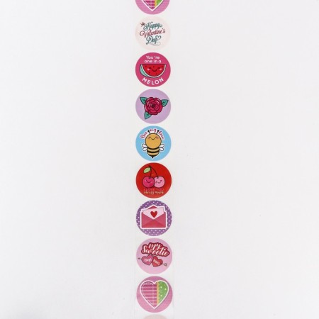 Stickers in the Roll "Assorted", 500 pcs, 3.8 x 3.8 cm-1