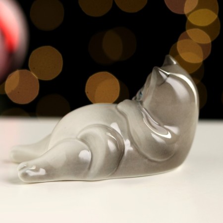 Souvenir "Lazy cat" 4x4x7 cm, porcelain color mix-3
