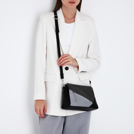 Bag Cross-Bodi with a zipper, gray color-6