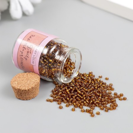 12/0 round beads in the bottle "Golden-brown" transparent-color 20 g-2