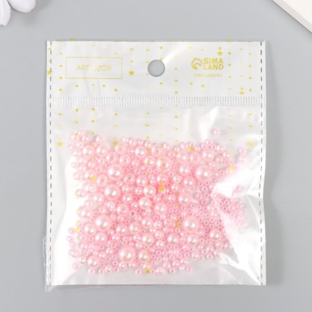 Beads for creativity plastic "Round. Pink powder" d = 3-8 mm, set 10 grams-3