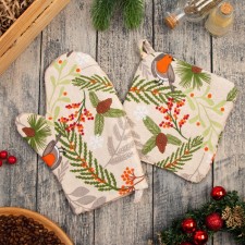 Set of kitchen. Bullfinch shares: mittens 20x27 cm, severity 19x19 cm, 100% HL