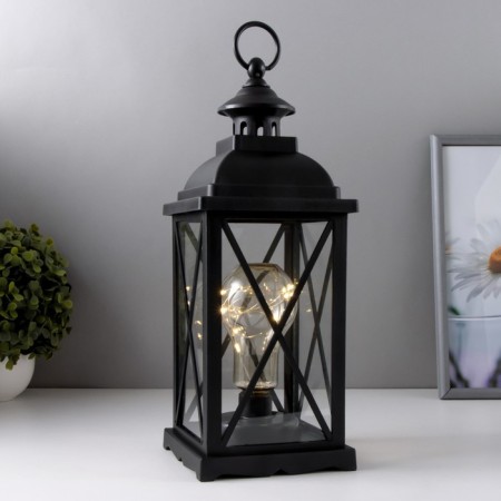 Nightlight "Lantern with a lamp" black from batteries 35x13.5x13.5 cm-1