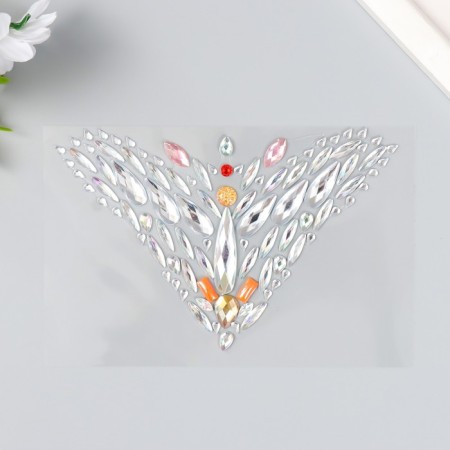 Stick plastic rhinestones "Decoration. Flight" mix 15x12 cm-4