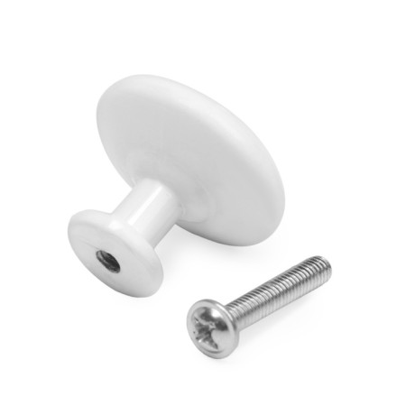 Ручка кнопка ТУНДРА LIGHT PK036WH, белая, 8 шт TMP-10