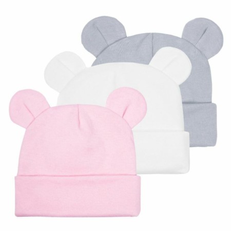 Children's cap Amarobaby Nature Essence Bear, size 40-42, Milk color-6