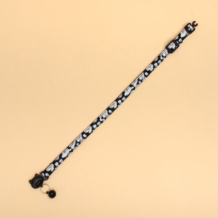 Koshachi collar "Leopard", with a bell, 30 x 1 cm, polyester, black-4