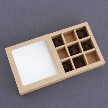 Packaging for sweets, craft, 9 pcs, 13.5 x 13.5 x 3.2 cm-2