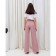 Women's straight pants MIST, size 50, pink color