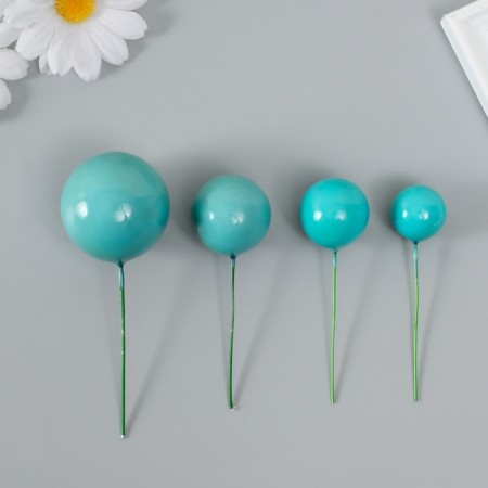 Decor for creativity "Balls turquoise" d = 2; 3; 3.5 and 4 cm set 20 pcs-2