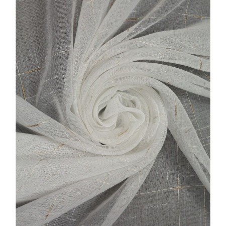 Tulle "Len", size 200x260 cm, white color with gold