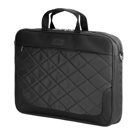 Business bag, 2 parts on zippers, black color