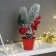 Decor "Bright holiday, in a pot" Leaves of the berry, 25x7 cm