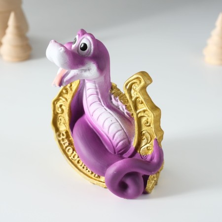 Piglite Polystone "Snake on the horseshoe" 8x7x11 cm-1