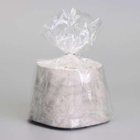Candle "Trapezius" in the candlestick of gypsum smooth, 8x6cm, marble with black stripes-3