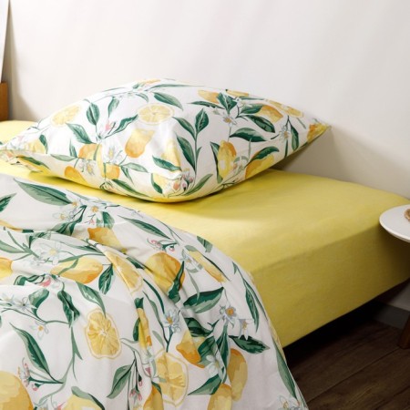 Bed linen 2pas Night is delicate lemon 175x215cm, 180x215cm, 70x70cm 2pcs, Poplin 110g HL100%-5