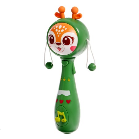 Musical toy "Olenenok", Russian voice acting, lighting effects, rejector, green color-1