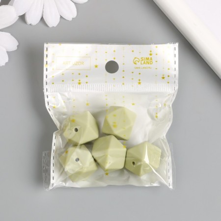 Busina silicone "polyhedron" Green jasmine d = 1.7 cm-3
