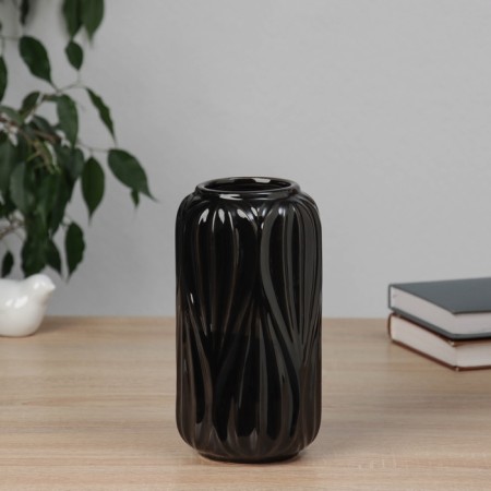 VAZA Ceramics Table "Liam" D-6CM, H-20x10 cm, black