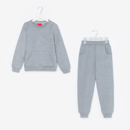 Kidsa (sweatshirt, trousers), color gray mix, height 98 cm (3 years)-10