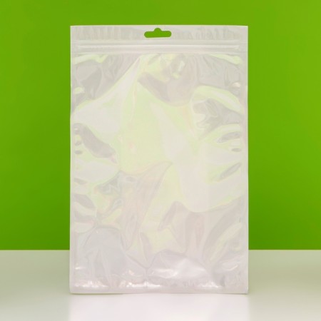 Pack Zip-Lock PP, White, with a continuous window, flat, euros, 16 x 24 cm-2