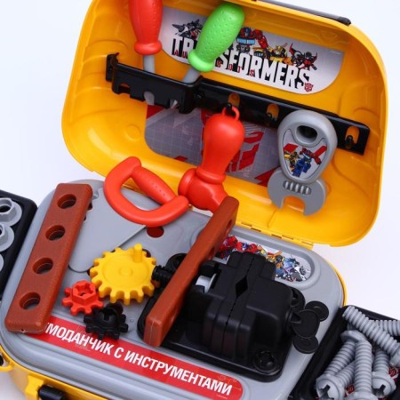 Set of builder "Suitcase" in a bag with game tools, transformers-2
