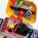 Set of builder "Suitcase" in a bag with game tools, transformers