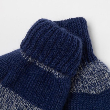 Mittens for a boy, gray/blue color, size 12-2