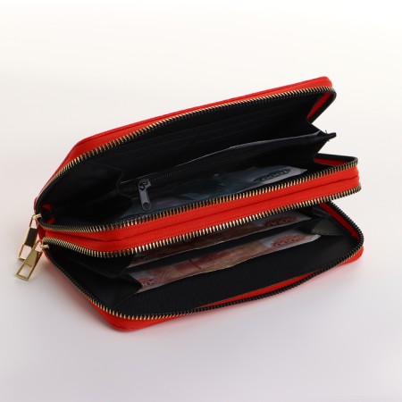 Women's wallet on lightning, red color-3