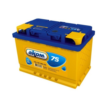 Battery AKU 75 A/h - 6 tbsp, reverse polarity