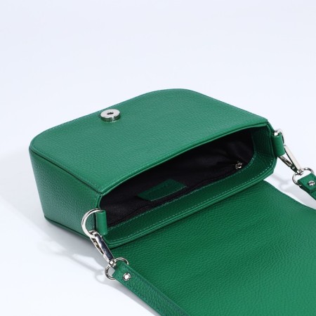 Women's bag Fabula on a magnet, long belt, green color-8