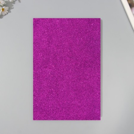 A set of glitter foamiran (5 sheets) 2 mm, 20x30 cm, purple-3