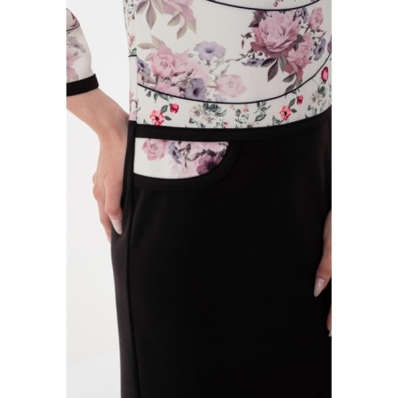 Female dress, size 42, black color, white-8