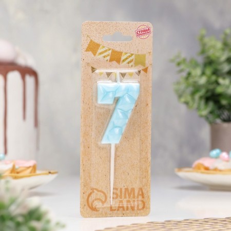 Candle for the cake "ice", the number "7, blue-1