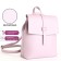 City backpack of artificial leather with lightning, pink color