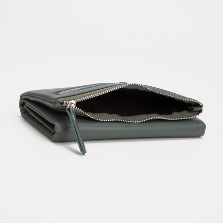 Women's wallet on magnets, green color-3