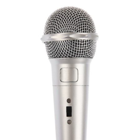 Microphone for karaoke G-105, wired, 1.2 m, silver-5