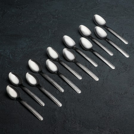 A set of spoons of tea "specks", length 13.5 cm, 12 pcs, silver color