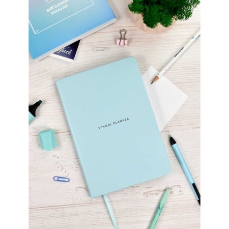 School School A5 80 sheets "Mint Ploste", firm cover of artificial leather, foil embroidery, lies, reference material, block 70 g/m2-2