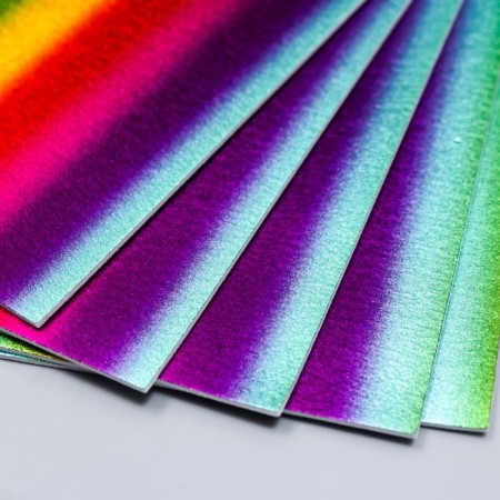 Foamiran metallized "Rainbow strips" 2 mm format A4 set 5 sheets-3