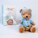 Gift set: Soft toy "Bear" + Holder for a dummy, blue