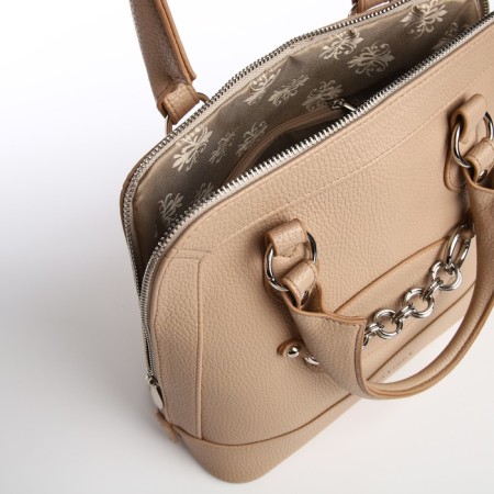 Female bag Textura, tout, medium size, beige color-7