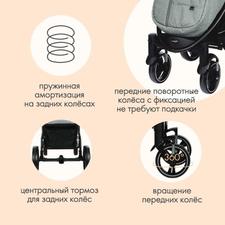 Stroller walking children's maxima (indigo), removable bumper, green color-4