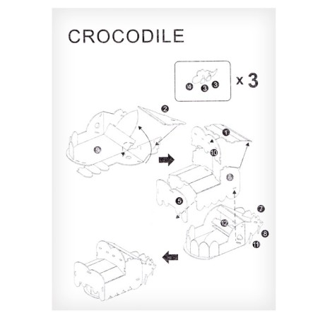 Set for creativity Sector 3d figures "Crocodile"-5