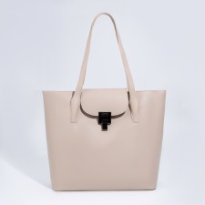 Bag Female Tout with zipper, beige color