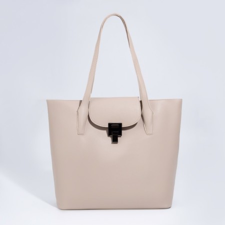 Bag Female Tout with zipper, beige color