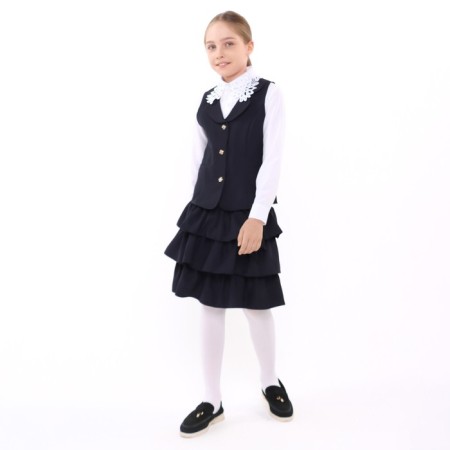 School suit for girls, dark blue color, height 140 cm-5